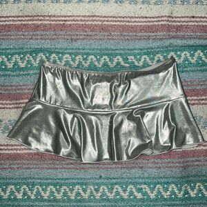 Fagioni silver metallic mini exotic dancer skirt